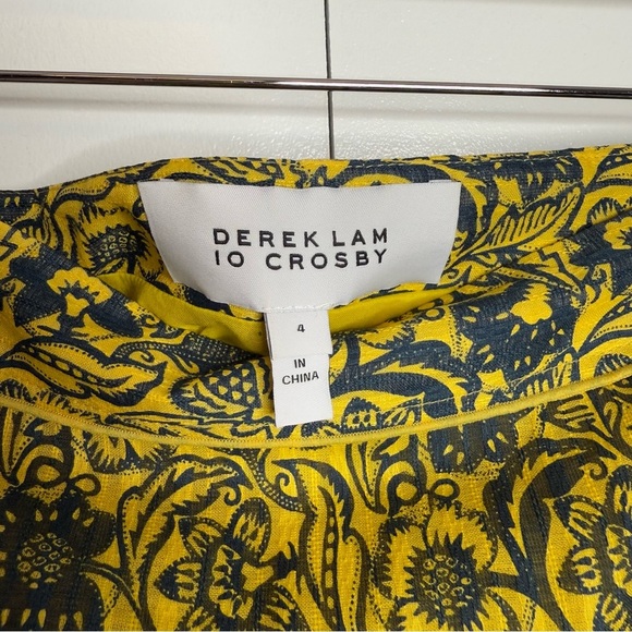 Derek Lam 10 Crosby - Yellow and Navy Ruffle Mini Skirt - size 4 - Picture 7 of 11